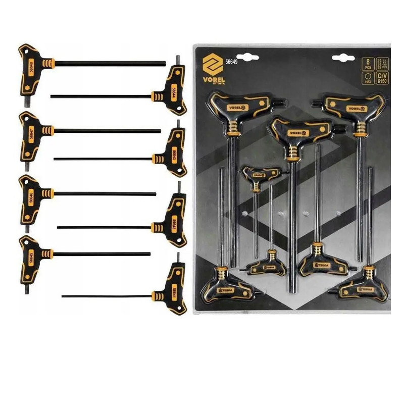 KLJUČ HEX T-RUČKA SET 8/1 VOREL 56649