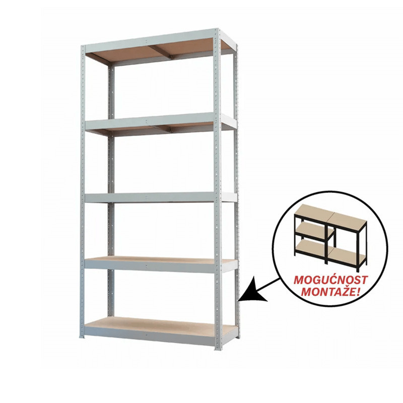 POLICA METAL / DRVO 180x75x30cm P2H GALVANIZIRANA