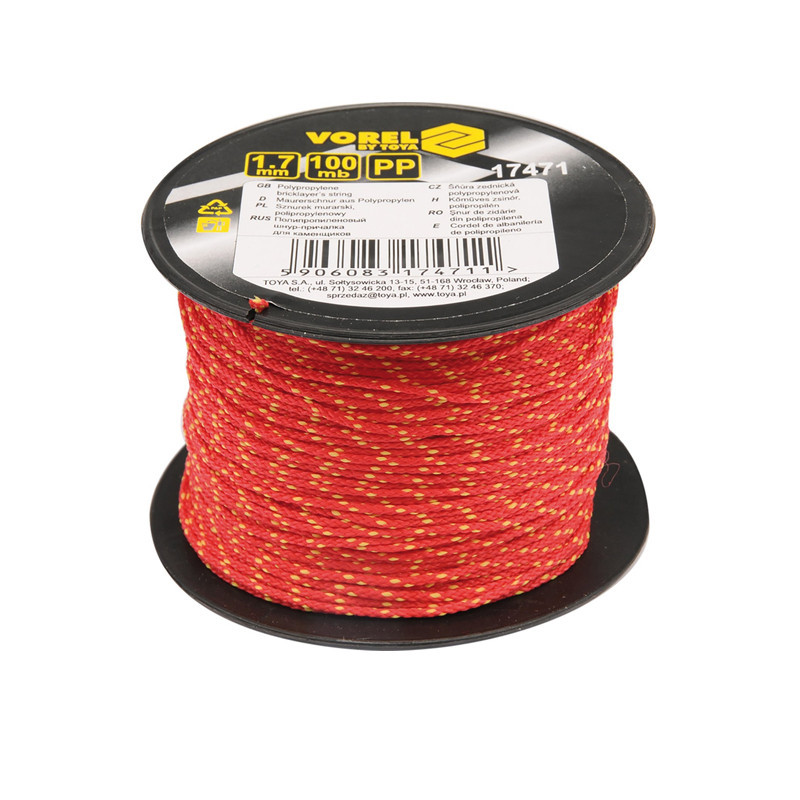 KONAC ZIDARSKI 100M/1.7MM CRVENI VOREL