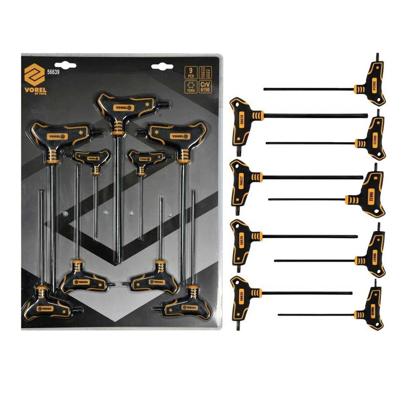 KLJUČ TORX T-RUČKA SET 9/1 VOREL 56639