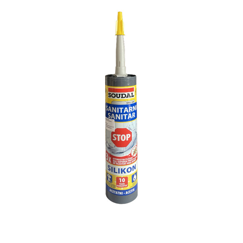 SILIKON SANITARNI SREBRENO SIVA 280 ML SOUDAL