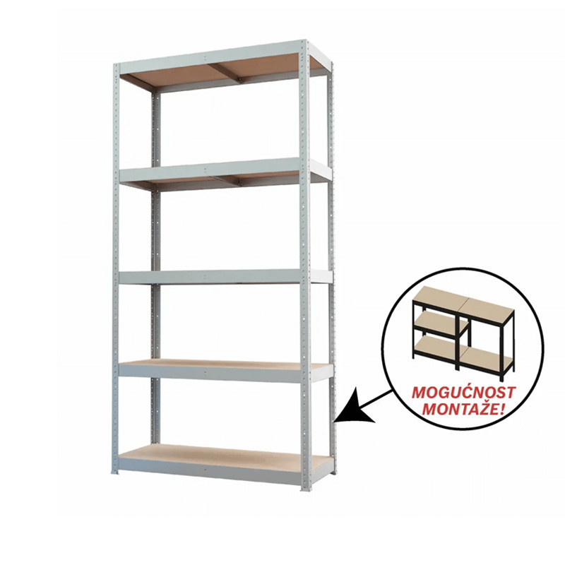 POLICA METAL / DRVO 180x75x30cm P2H GALVANIZIRANA